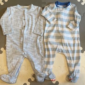 Petit Lem + BabyGap boy’s 0-3 month footie bundle